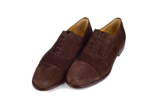 Partigiani 7680 zamszowe oksfordy z cielęcej skóry, szyte ręcznie