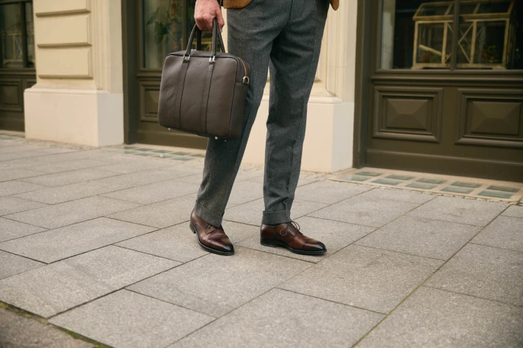 carlos santos derby brown shoes