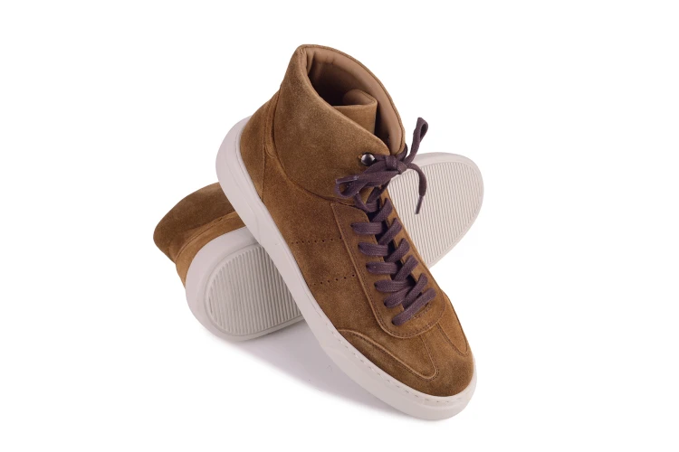 Sneakersy partigiani wysokie high top z zamszowe