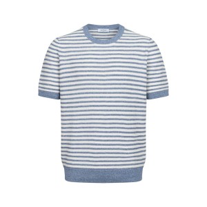 GRAN SASSO T-Shirt lniany w paski