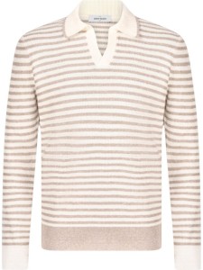 GRAN SASSO Linen Striped Sweater – Beige