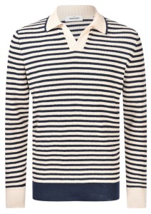 GRAN SASSO Linen Striped Sweater – Navy