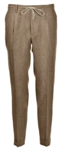 PARTIGIANI Linen Joggers – Brown