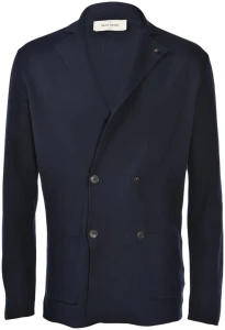 GRAN SASSO Double-Breasted Knit Blazer