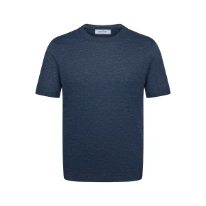 GRAN SASSO T-shirt 100% linen indigo
