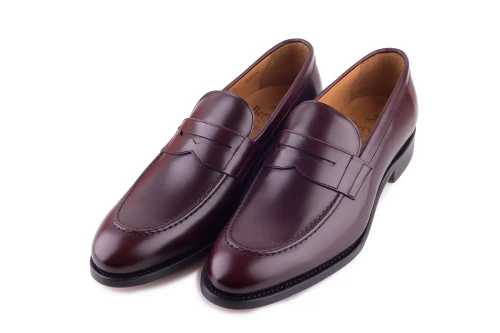 klasyczny penny loafers burgundowy