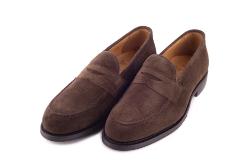 zamszowe penny loafers