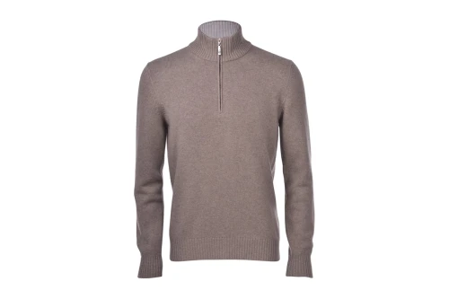 GRAN SASSO Sweter wełniany Zip Taupe