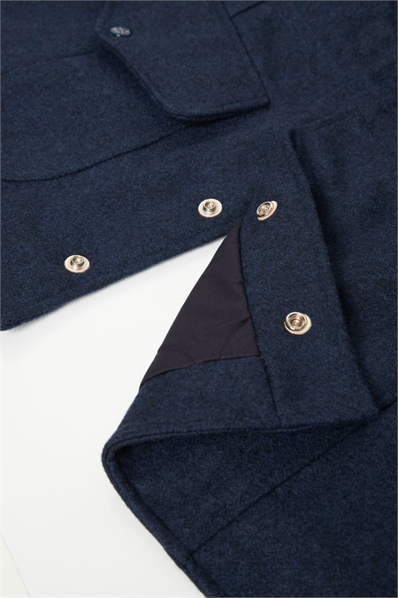 Manifattura Ceccarelli Alligator Jacket Indygo  kurtka wojskowa z wełny