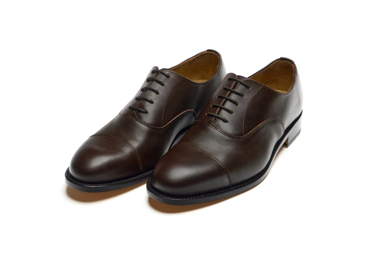 7748 Partigiani, oxford, brązowy, buty do garnituru, podeszwa skórzana
