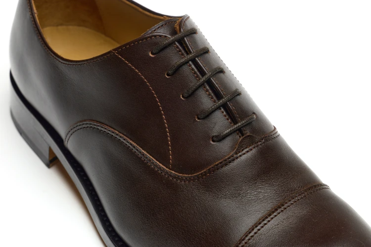 dark brown.oxford, goodyear welted eleganckie buty do garnituru