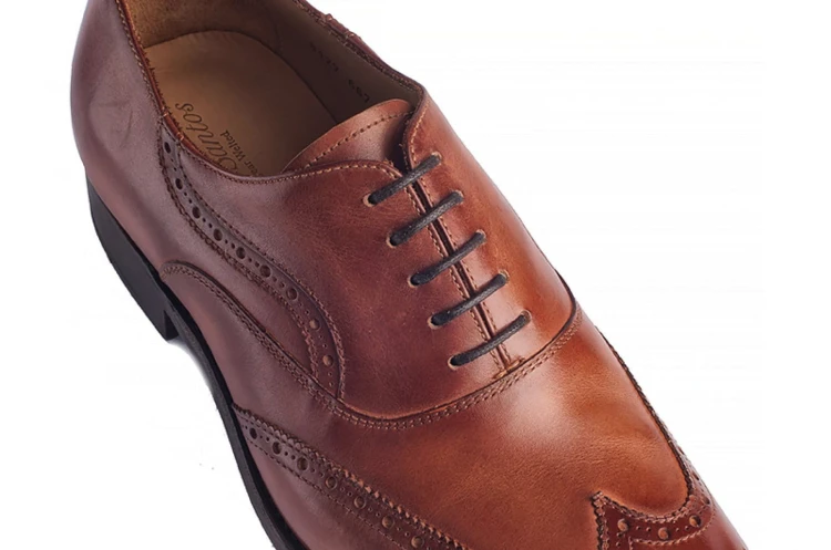 Carlos Santos 8127 Braga Oxford - brązowe oksfordy, szyte metodą goodyear welted, pełne brogsy
