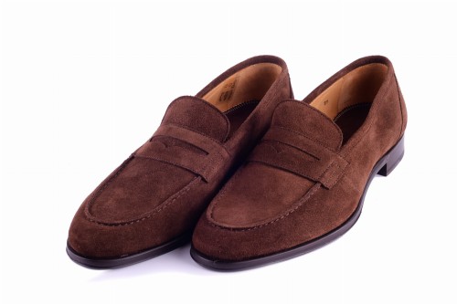 Carlos Santos 9176 Chocolate zamszowe penny loafers