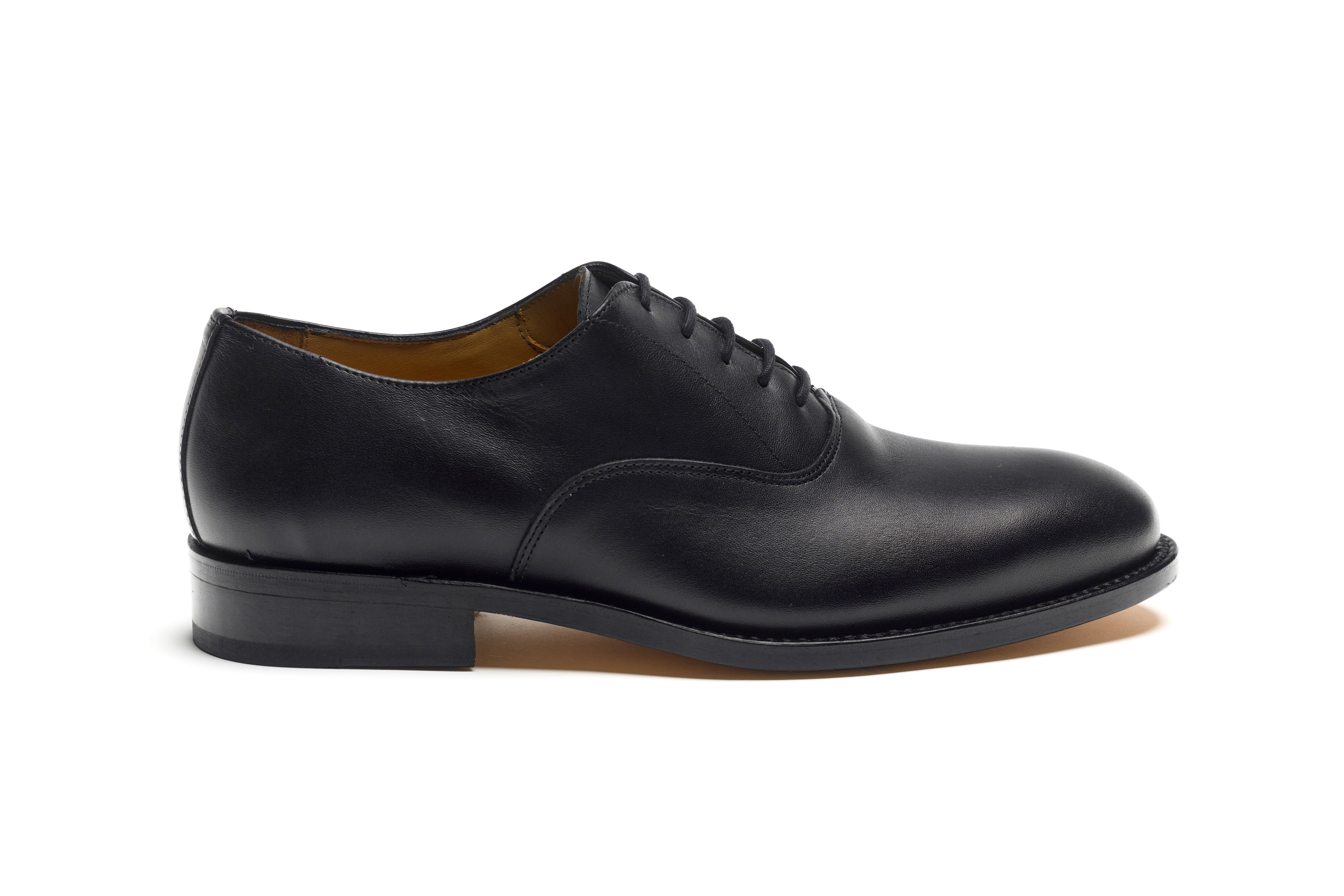 Partigiani 7740 Black Oxford czarny oxford plain, szycie goodyear welted, skóra cielęca