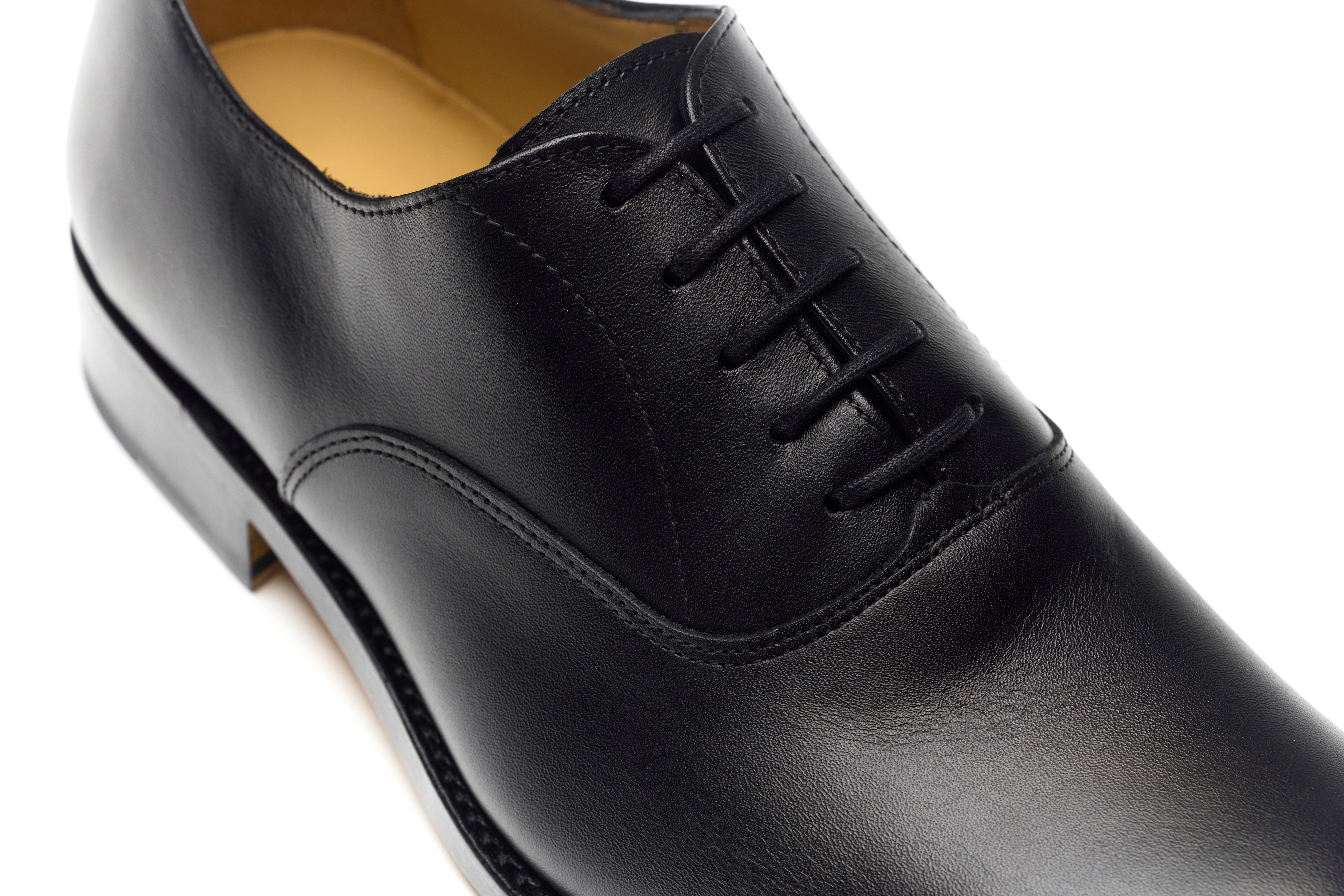 Partigiani 7740 Black Oxford czarny oxford plain, szycie goodyear welted, skóra cielęca