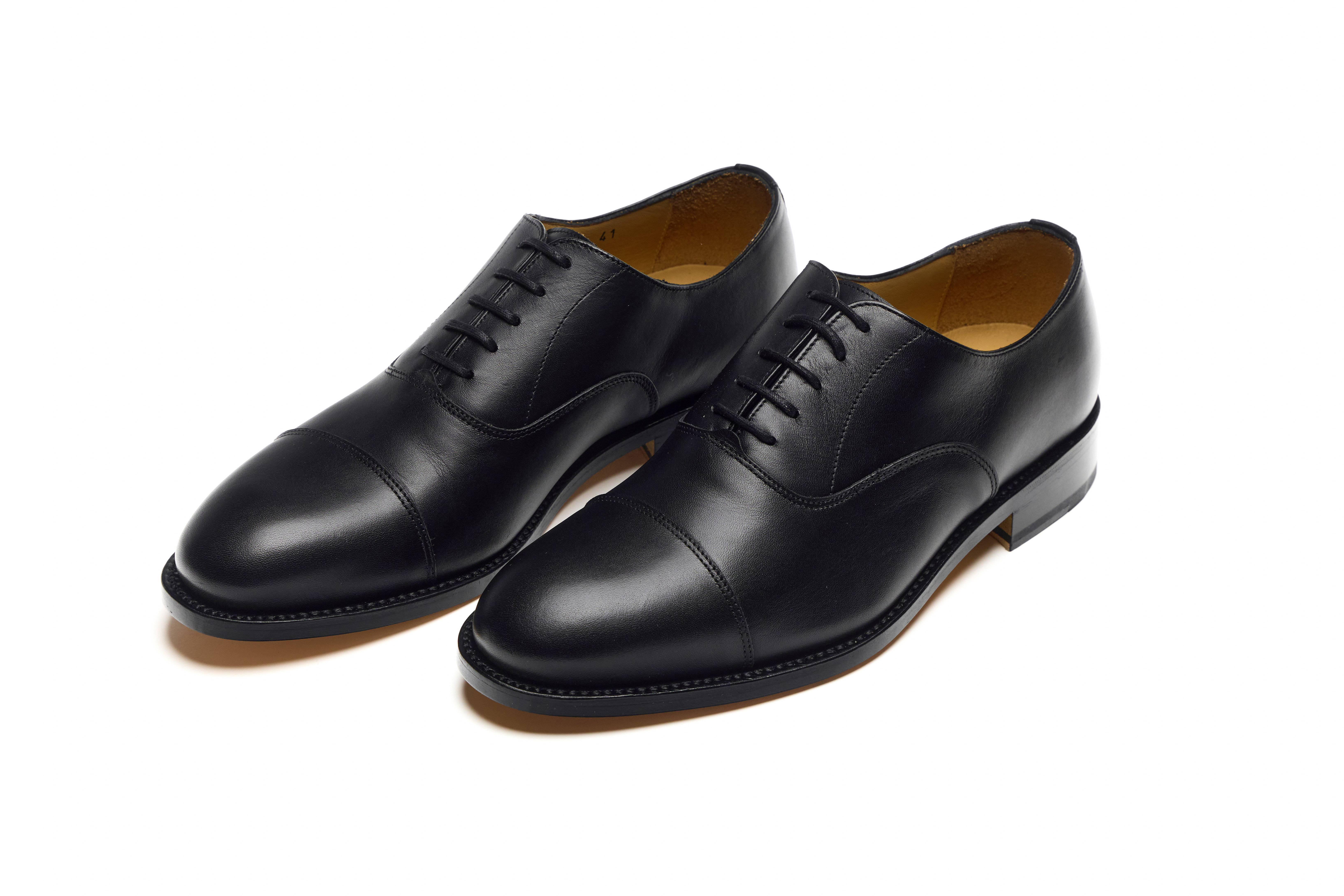 Partigiani 7748 Black Oxford- czarne oksfordy, klasyczne buty na ślub, męskie buty ślubne, oxford cap toe, skóra cięlęca, podeszwa skórzana, model formalny, ręcznie szyte obuwie, szersze kopyto