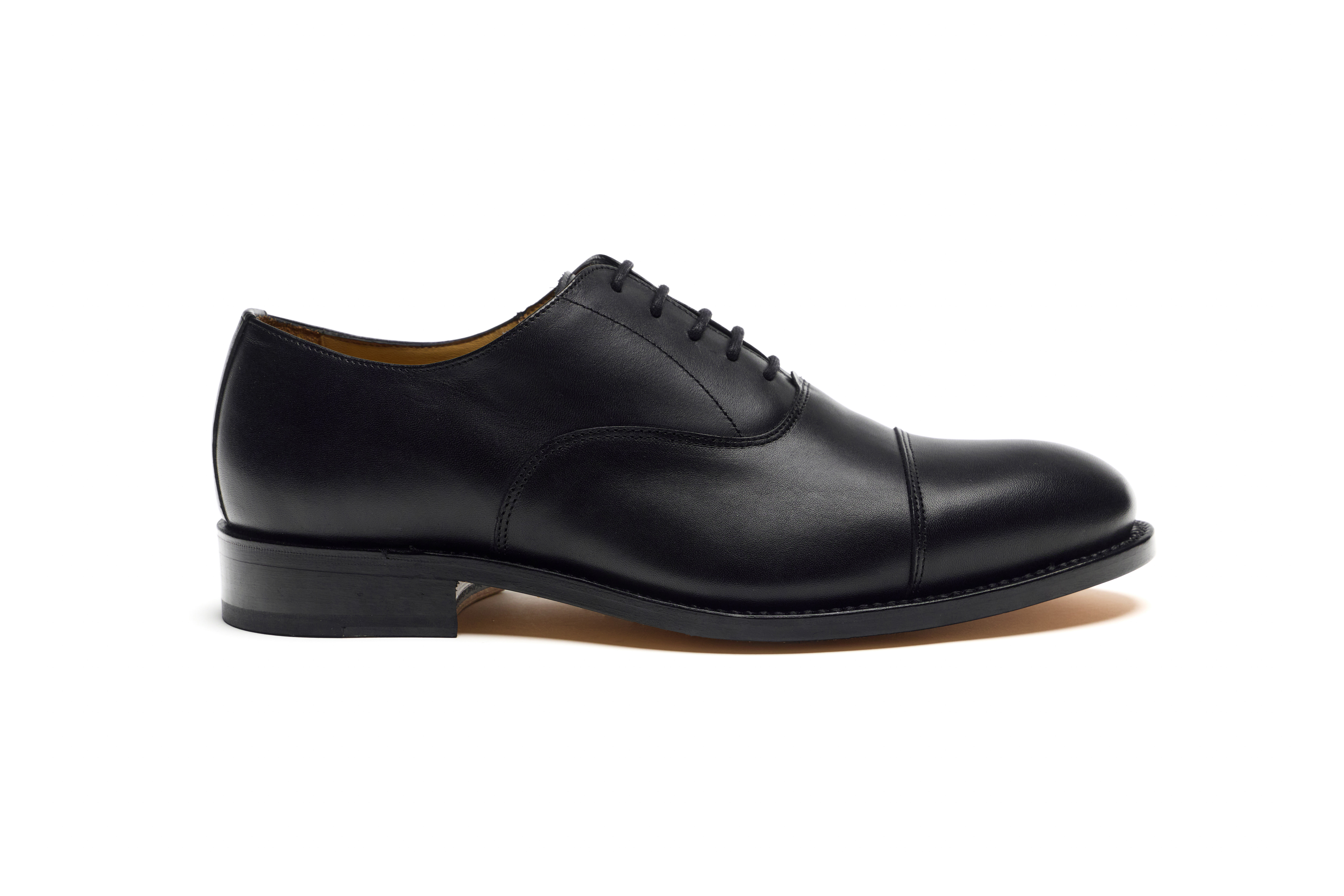Partigiani 7748 Black Oxford- czarne oksfordy, klasyczne buty na ślub, męskie buty ślubne, oxford cap toe, skóra cięlęca, podeszwa skórzana, model formalny, ręcznie szyte obuwie, szersze kopyto